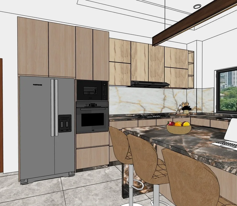 Maquette SketchUp de la même cuisine